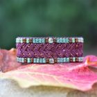Joli bracelet de style naturel aubergine et vert - MIA Provence