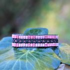 Bracelet en perle de rocaille L'Aixois rose et noir - MIA Provence