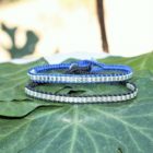 Bracelet mixte en argent noir et bleu - MIA Provence