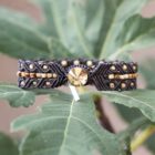 Bouton de fermeture du bracelet personnalisé femme bohème chic marron foncé - bijoux fantaisie originaux MIA Provence