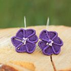 Boucles d'oreilles fleurs violette MIA Provence