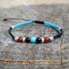 Bracelet homme ajustable couleurs bijoux amérindiens pierres naturelles
