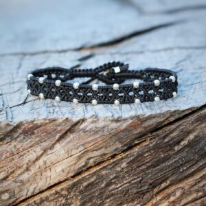 bracelet perle argent femme noir mia provence