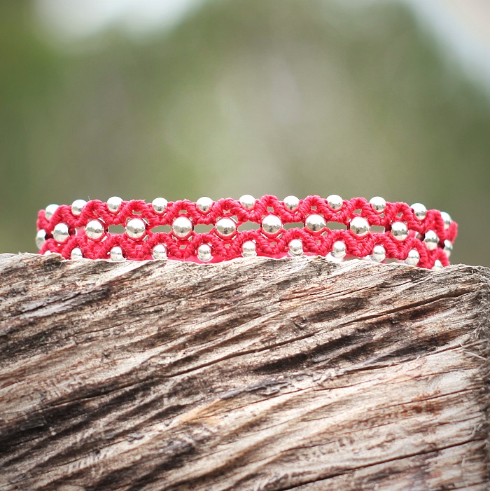 bracelet en argent pour femme rouge mia provence