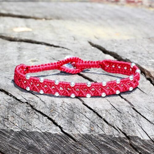 bracelet perle argent femme rouge mia provence
