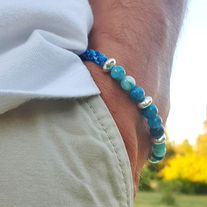 bracelet tresse homme fait main turquoise aventurine mia provence