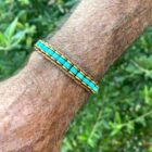 bracelet pour homme en pierres naturelles turquoise heishi eliott